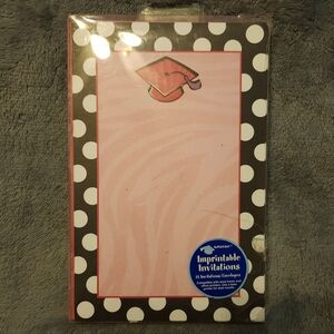 Grad Invitations & Envelopes, Pack Of 12 Each, NIP, Pink & Polka Dots 2/$12